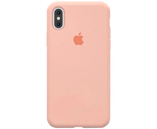 Чехол Silicone case (A) (с закрытым низом) для Apple iPhone X/XS Розовый  / Cotton Candy