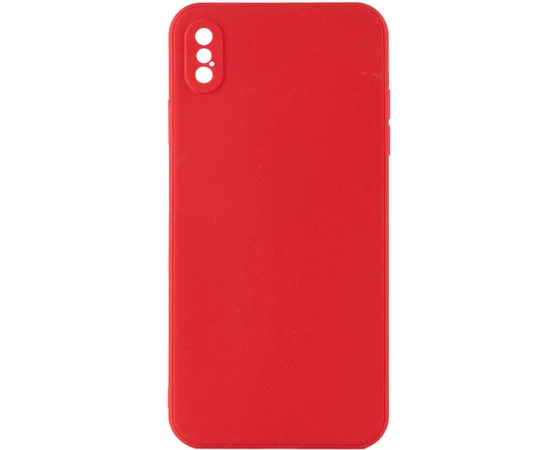 Силиконовый чехол Candy Full Camera для Apple iPhone X / XS (5.8") Красный / Camellia