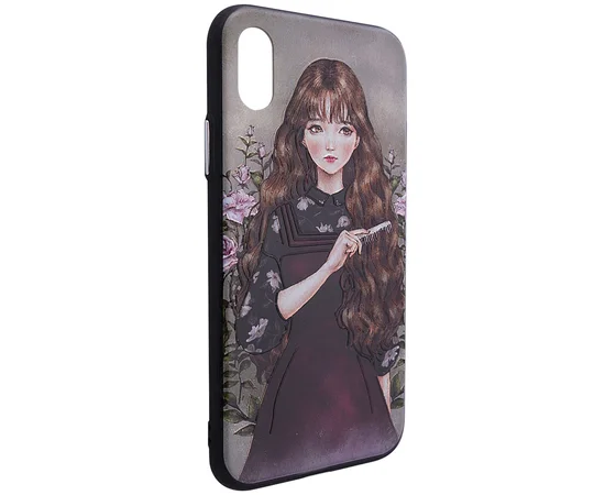 TPU+PC чехол YCT картина для Apple iPhone X/XS Девочка с расческой