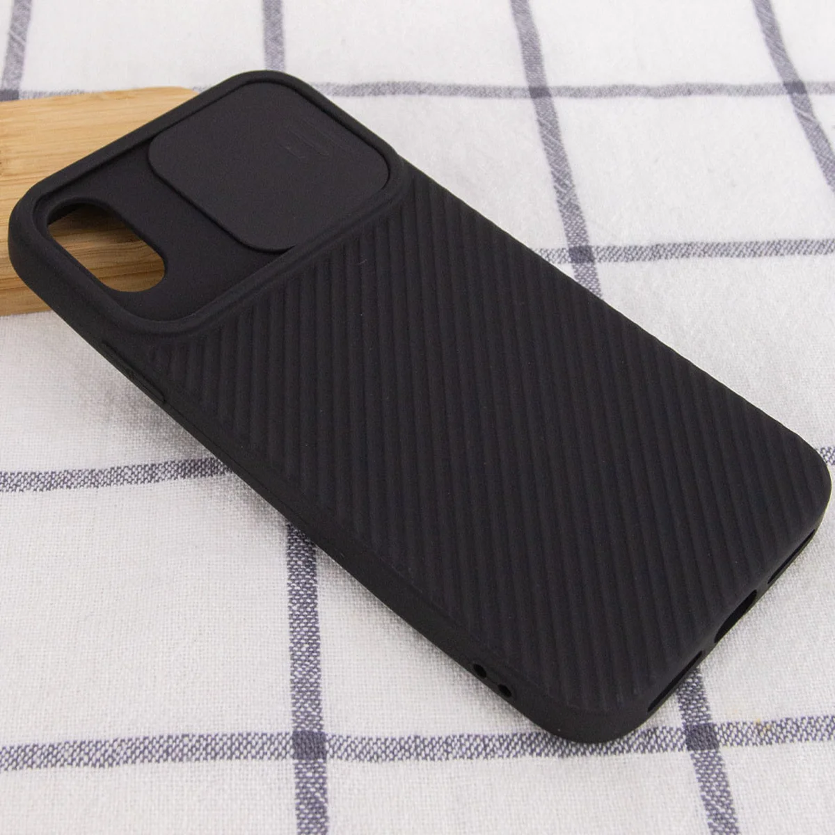 Чохол Camshield Square TPU зі шторкою для камери для Apple iPhone X / XS (5.8 ") Чорний