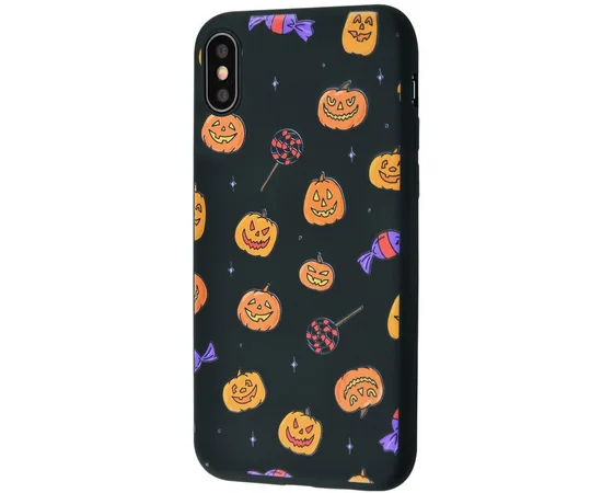 TPU чехол WAVE Fancy для Apple iPhone X / XS (5.8") Smiling pumpkins / Black