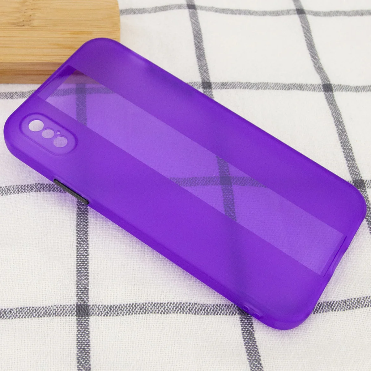 Чехол TPU Glossy Line Full Camera для Apple iPhone X / XS (5.8") Сиреневый