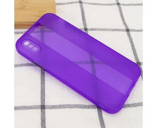Чехол TPU Glossy Line Full Camera для Apple iPhone X / XS (5.8") Сиреневый