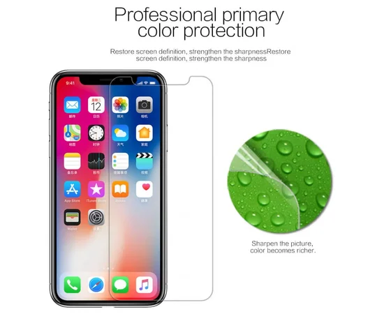 Защитная пленка Nillkin Crystal (на обе стороны) для Apple iPhone X/XS Анти-отпечатки