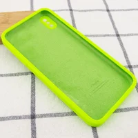 Чехол Silicone Case Square Full Camera Protective (AA) для Apple iPhone XS (5.8") Салатовый / Neon green