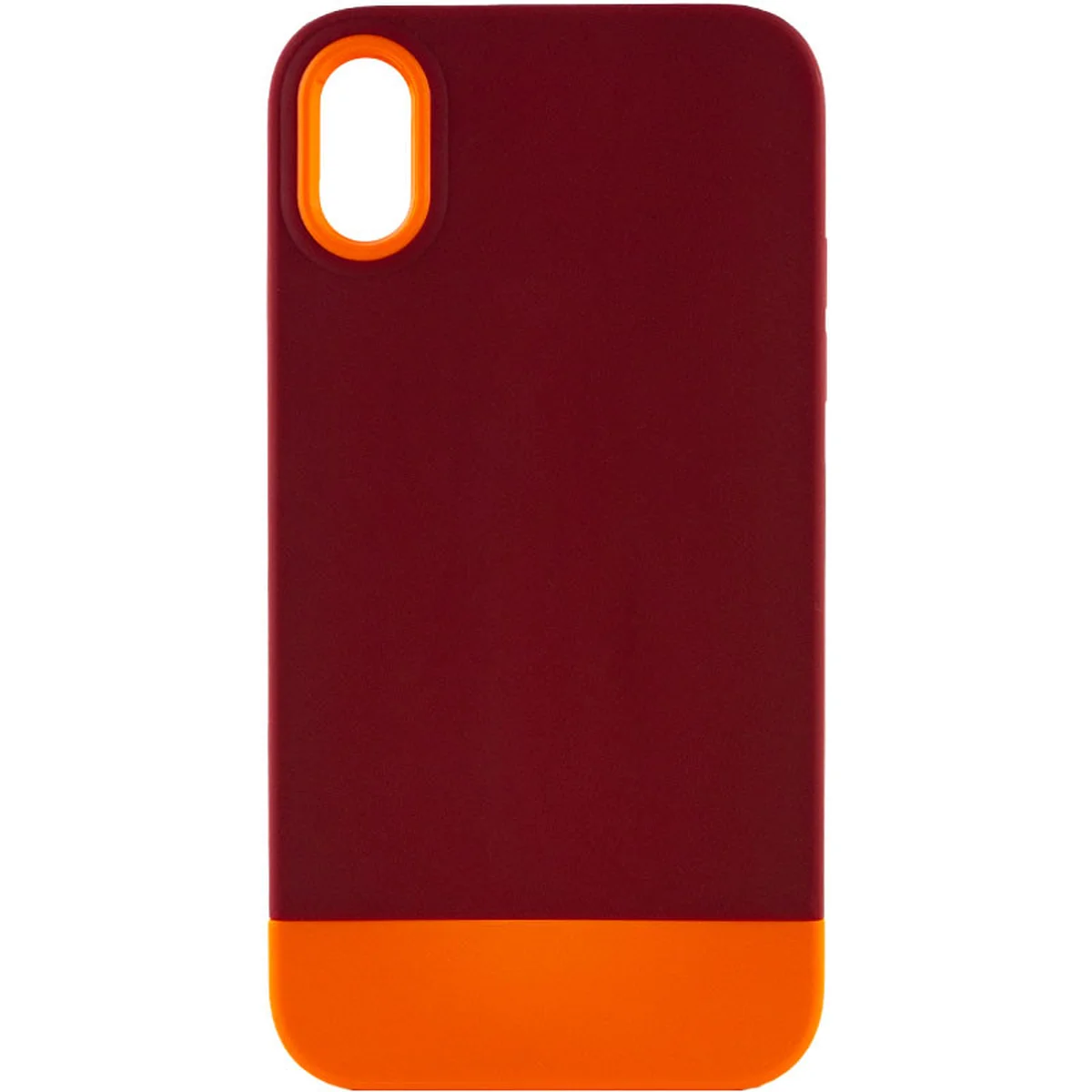 Чехол TPU+PC Bichromatic для Apple iPhone X / XS (5.8") Brown burgundy / Orange