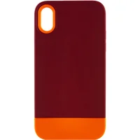 Чехол TPU+PC Bichromatic для Apple iPhone X / XS (5.8") Brown burgundy / Orange