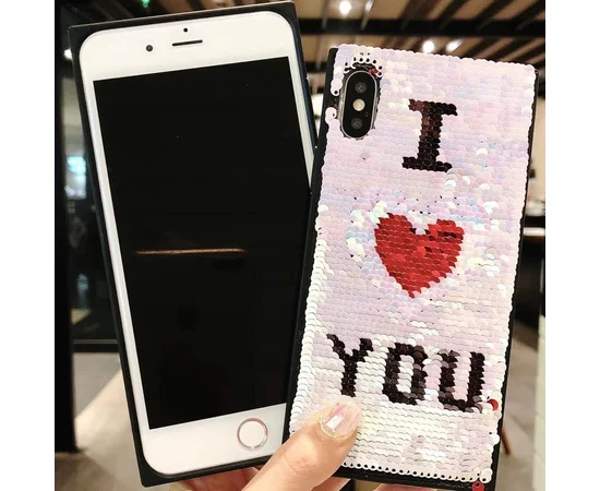 TPU чехол Sequins series для Apple iPhone X (5.8") I Love You