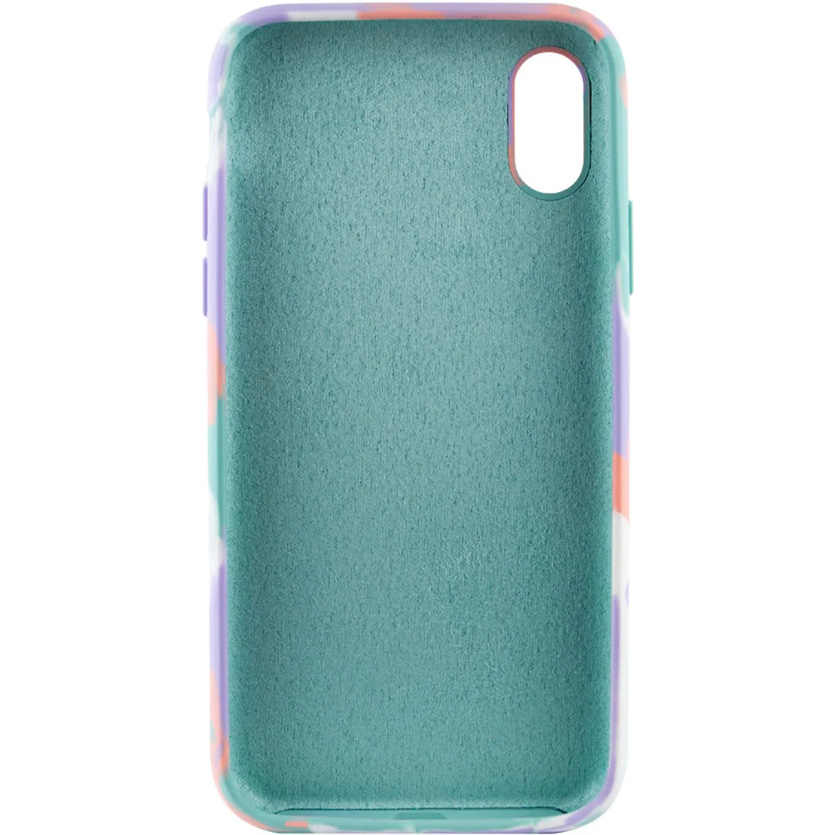 Чохол Silicone case full Aquarelle для Apple iPhone X/XS (5.8") Бірюзово-бузковий
