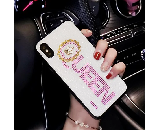 TPU+Glass чехол TYBOMB Queen для Apple iPhone X / XS (5.8") pink