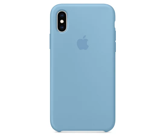 Чехол Silicone case (A) для Apple iPhone X/XS Голубой / Cornflower
