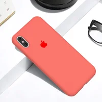 Чехол Silicone case (A) (с закрытым низом) для Apple iPhone X/XS Розовый  / Barbie pink