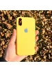 TPU+Glass чехол GLOSSY Logo series для Apple iPhone X (5.8") / XS Желтый / Yellow