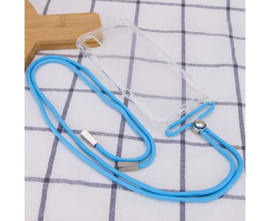 Чехол TPU Crossbody Transparent для Apple iPhone X / XS (5.8") Голубой