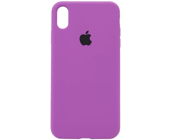 Чехол Silicone case (A) (с закрытым низом) для Apple iPhone X/XS Фиолетовый / Grape
