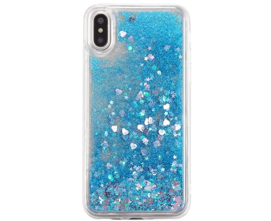 TPU чехол Liquid hearts для Apple iPhone X/XS (5.8") Бирюзовый