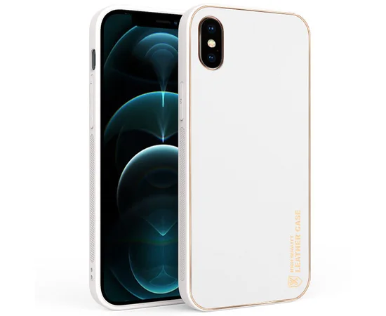 Кожаный чехол Xshield для Apple iPhone X / XS (5.8") Белый / White