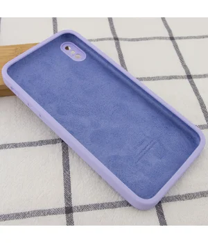 Чохол Silicone Case Square Full Camera Protective (AA) для Apple iPhone XS (5.8 ") Бузковий / Dasheen