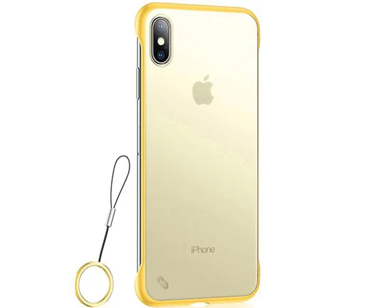 TPU+PC чехол Daddario Edge (+ кольцо) для Apple iPhone X / XS (5.8") Желтый