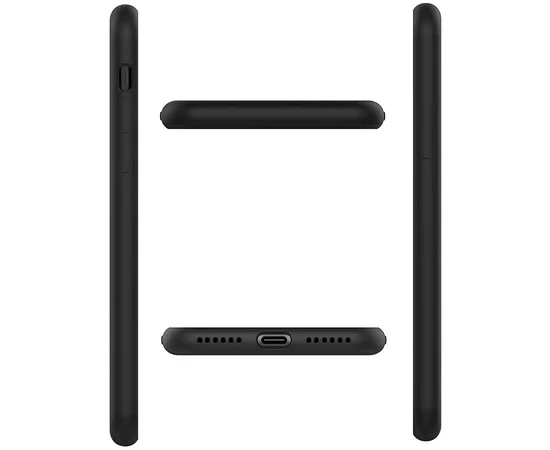 Чехол Silicone case (A) (с закрытым низом) для Apple iPhone X/XS Черный / Black