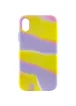 Чехол Silicone case full Aquarelle для Apple iPhone X / XS (5.8") Сиренево-желтый