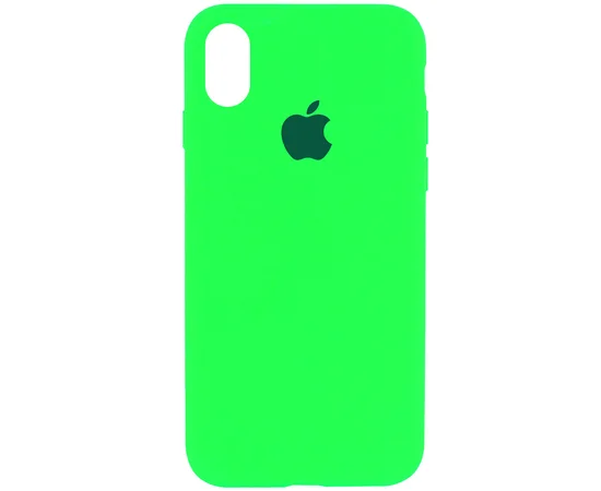 Чехол Silicone Case Full Protective (AA) для Apple iPhone X/XS Зеленый / Neon green