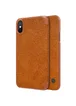 Кожаный чехол (книжка) Nillkin Qin Series для Apple iPhone X/XS Коричневый
