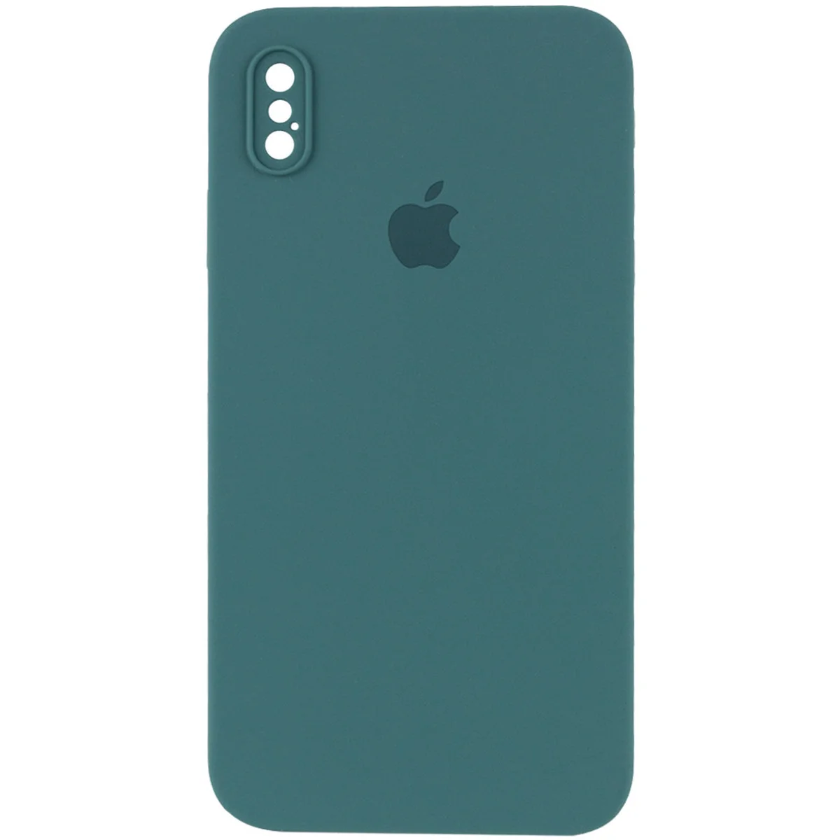 Чехол Silicone Case Square Full Camera Protective (AA) для Apple iPhone XS (5.8") Зеленый / Pine green