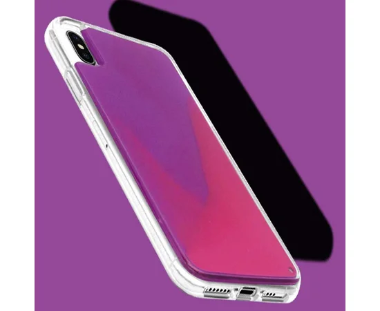Неоновый чехол Neon Sand glow in the dark для Apple iPhone X / XS (5.8") Фиолетовый / Розовый