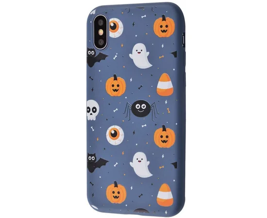 TPU чехол WAVE Fancy для Apple iPhone X / XS (5.8") Ghosts and pumpkins / Dark blue