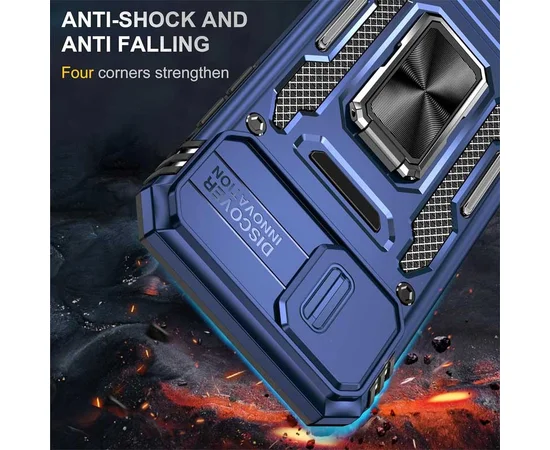 Ударопрочный чехол Camshield Army Ring для Apple iPhone X / XS (5.8") Синий / Navy