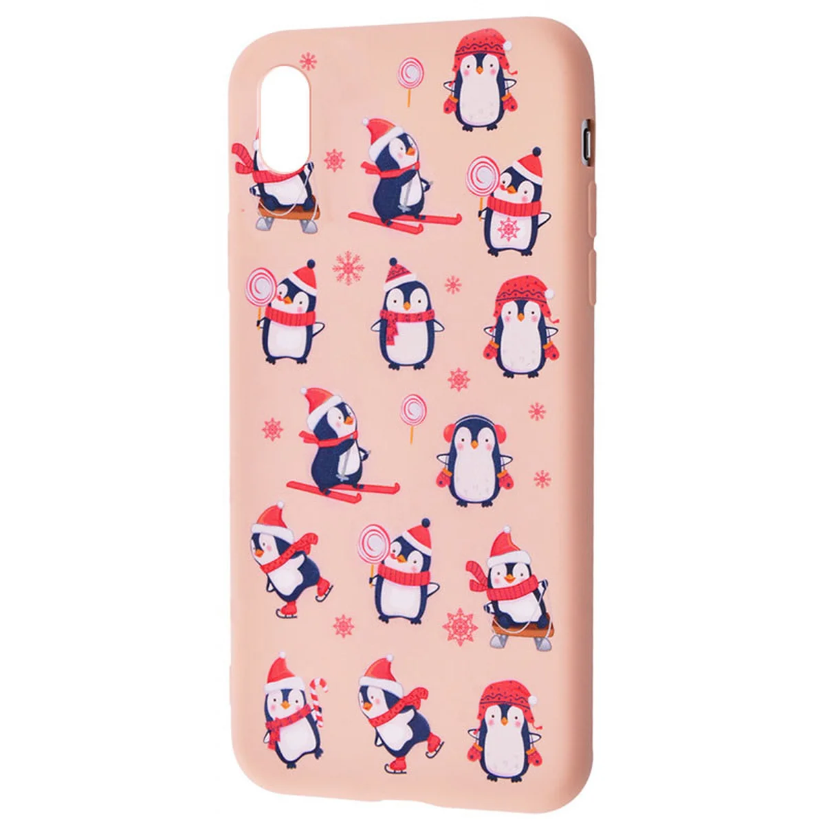 TPU чохол WAVE Fancy для Apple iPhone X / XS (5.8 ") Penguins / Pink sand