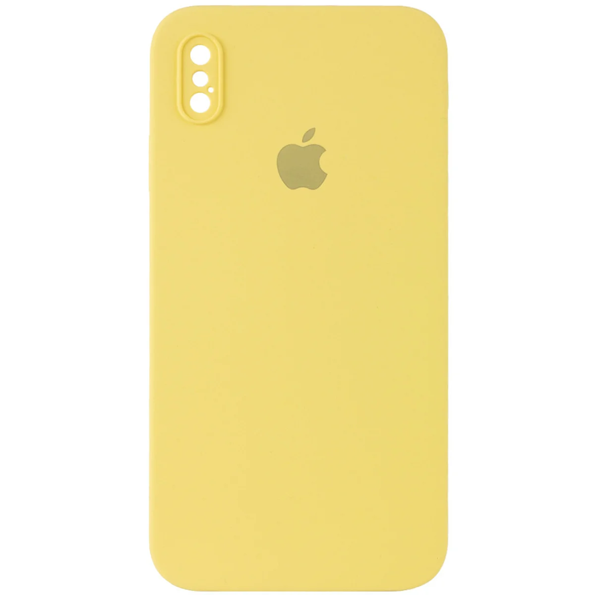 Чехол Silicone Case Square Full Camera Protective (AA) для Apple iPhone XS (5.8") Желтый / Canary Yellow