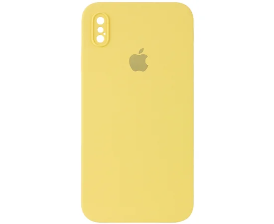 Чехол Silicone Case Square Full Camera Protective (AA) для Apple iPhone XS (5.8") Желтый / Canary Yellow