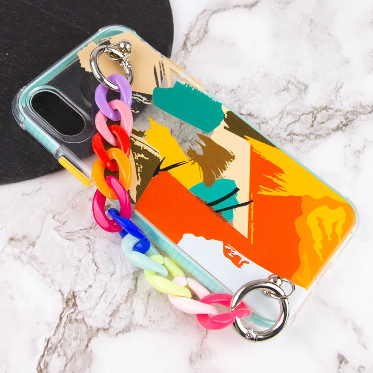 TPU+PC чехол Colorspot с ремешком-цепью для Apple iPhone X / XS (5.8") Tropic