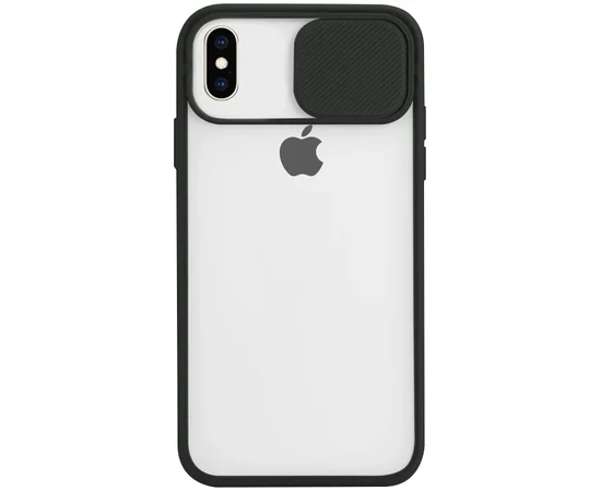 Чехол Camshield mate TPU со шторкой защищающей камеру для Apple iPhone X / XS (5.8") Черный