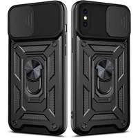Удароміцний чохол Camshield Serge Ring для Apple iPhone X/XS (5.8") Чорний