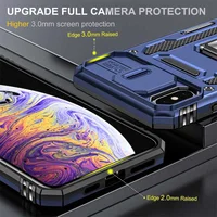 Ударопрочный чехол Camshield Army Ring для Apple iPhone X / XS (5.8") Синий / Navy