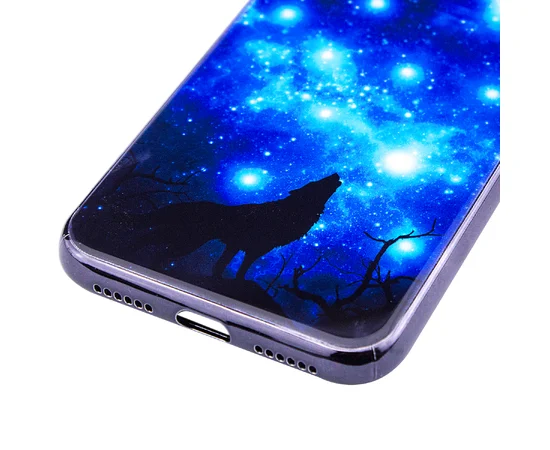 TPU+Glass чехол Fantasy с глянцевыми торцами для Apple iPhone X (5.8") Лунная ночь