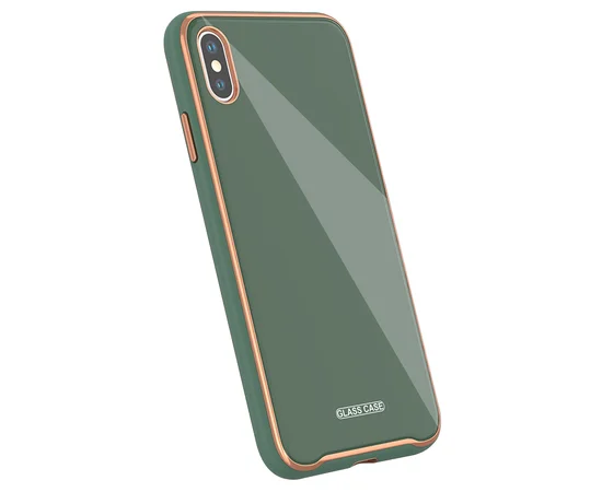 TPU+Glass чехол Venezia для Apple iPhone X / XS (5.8") Зеленый / Pine green