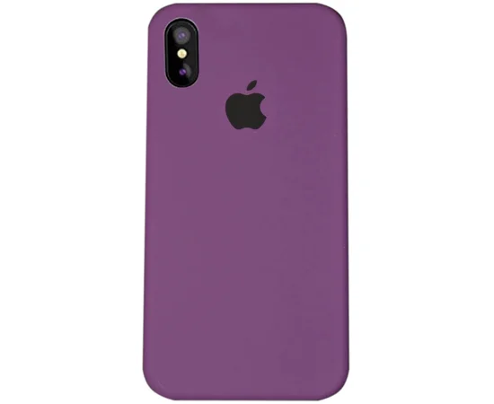 Чехол Silicone case (A) (с закрытым низом) для Apple iPhone X/XS Фиолетовый / Purple