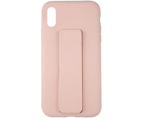 Чехол Silicone Case Hand Holder для Apple iPhone X / XS (5.8") Розовый / Pink Sand