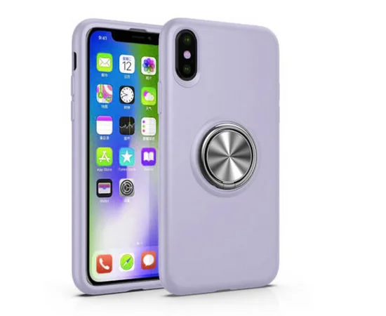 TPU чехол Summer ColorRing под магнитный держатель для Apple iPhone XS (5.8") Фиолетовый