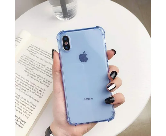 TPU чехол Epic Ease с усиленными углами для Apple iPhone X (5.8") Синий / Transparent