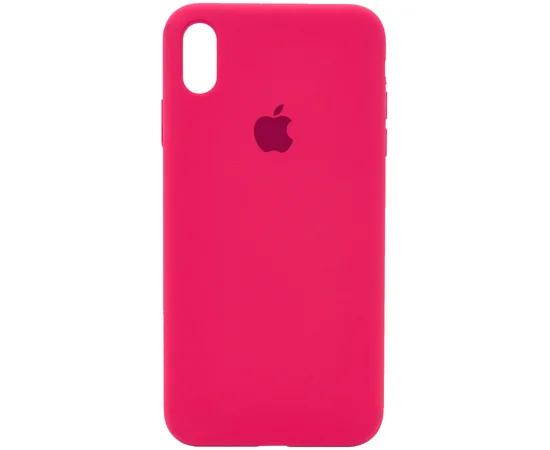 Чехол Silicone Case Full Protective (AA) для Apple iPhone X/XS Розовый / Hot Pink