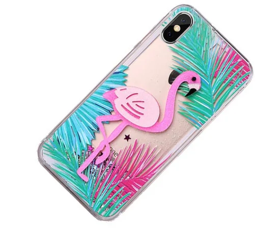 Пластиковая накладка Shine Flamingo для Apple iPhone X (5.8") Зеленые листья