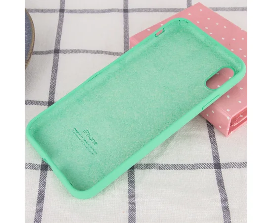 Чехол Silicone case (A) (с закрытым низом) для Apple iPhone X/XS Зеленый / Spearmint