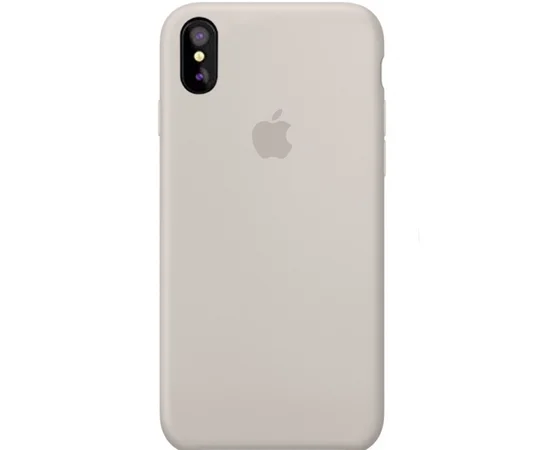 Чехол Silicone case (A) (с закрытым низом) для Apple iPhone X/XS Серый / Stone
