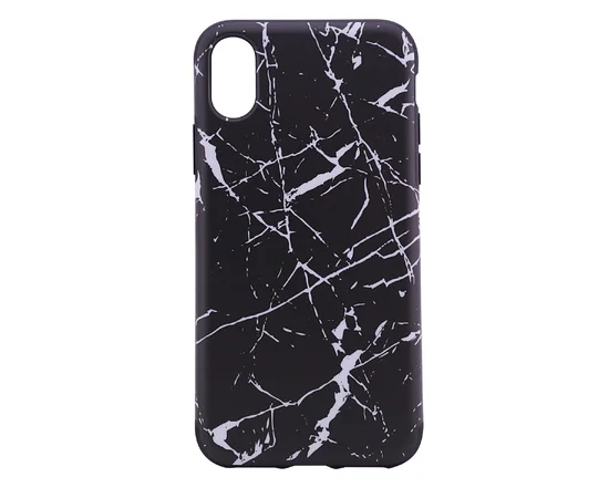 TPU чехол Rock Origin Series (Textured marble) для Apple iPhone X/XS Черный / Black marble