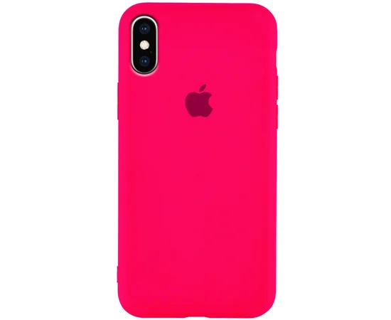 Чехол Silicone Case Slim Full Protective для Apple iPhone X / XS (5.8") Розовый / Shiny pink